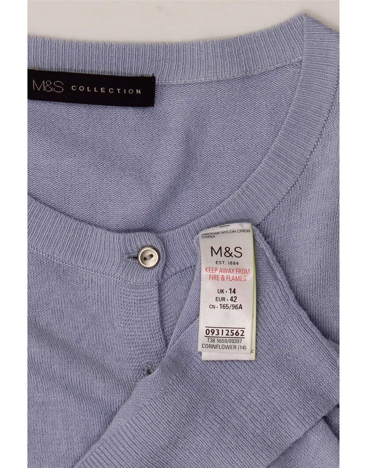 Marks & Spencer ženski kardigan pulover UK 14 Velika plava viskoza