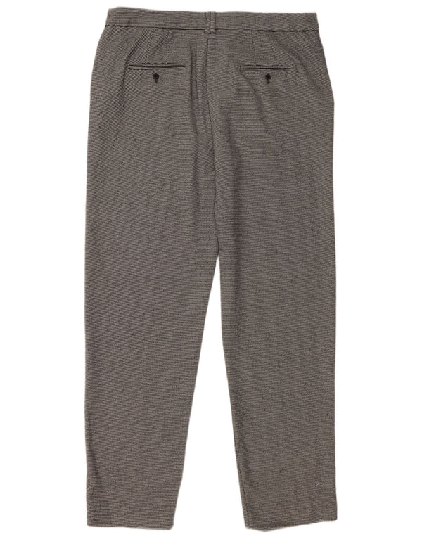 Marks & Spencer ženske odijelne hlače UK 14 velike W36 L31 sive geometrijske