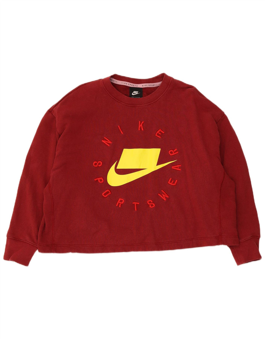 Nike ženska prekomjerna majica s motivom UK 14 srednje crvena