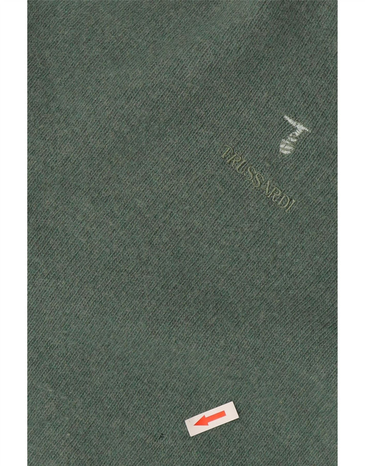 Trussardi muški pulover s rol izrezom srednje zelene vune