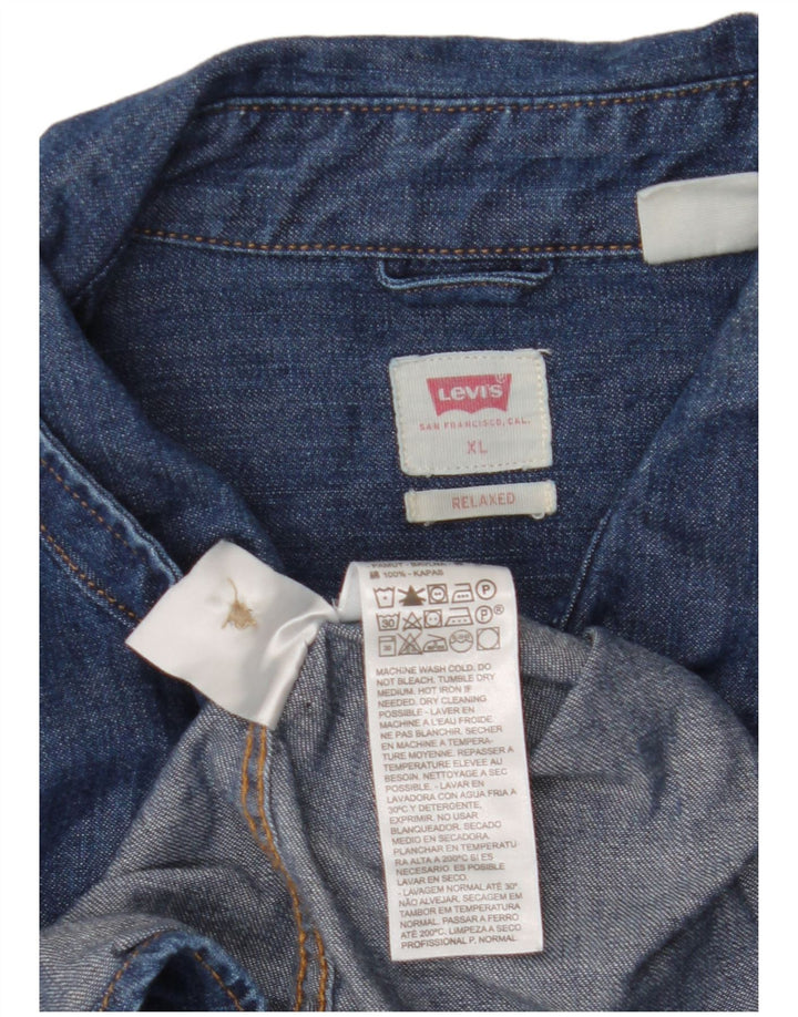 LEVI'S muška traper košulja opuštenog kroja XL plavi pamuk