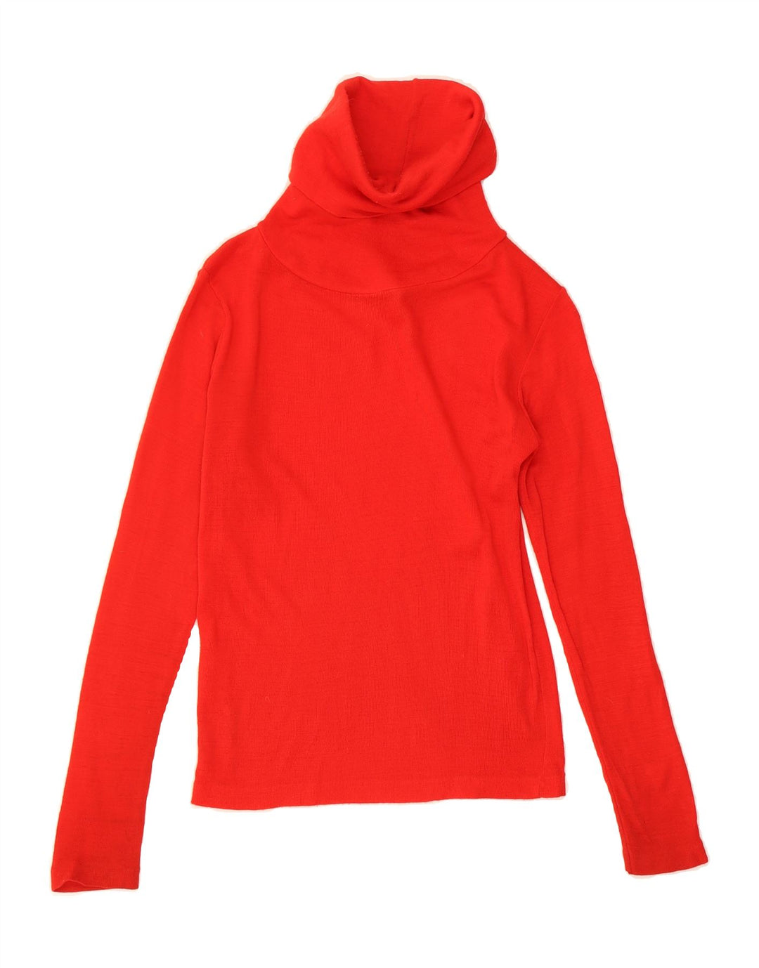 VINTAGE Womens Roll Neck Jumper Sweater UK 12 Medium Red Acrylic Vintage Vintage and Second-Hand Vintage from Messina Hembry 