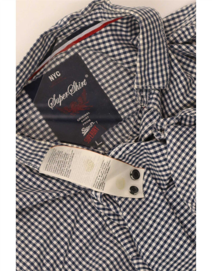 Superdry muška košulja velika tamnoplava gingham pamuk