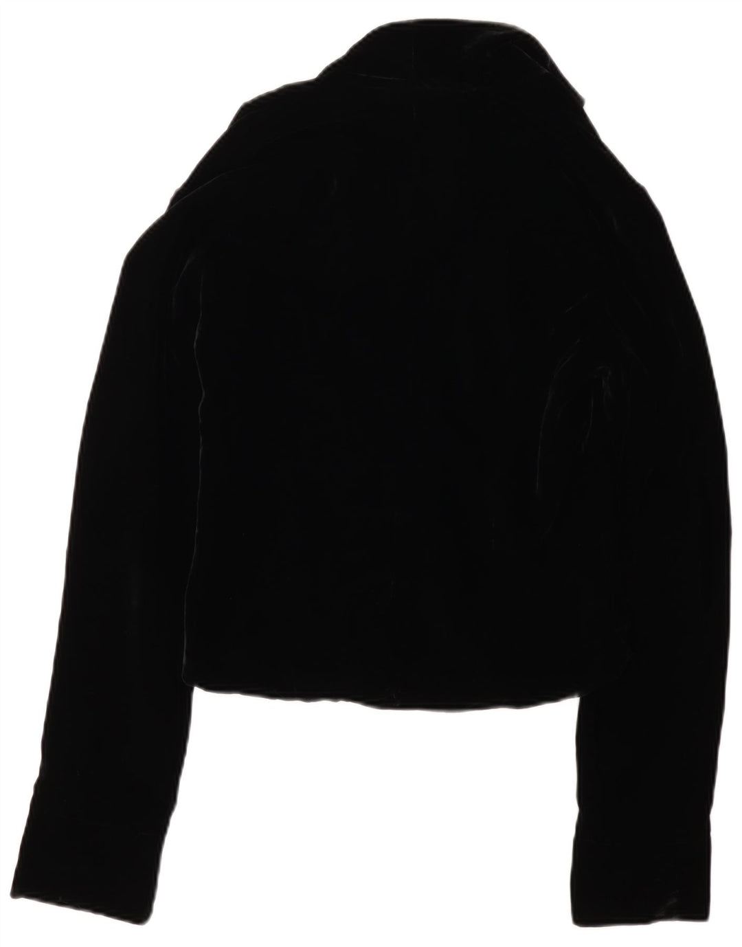 VINTAGE Ženska baršunasta jakna s 3 gumba UK 12 srednje crna