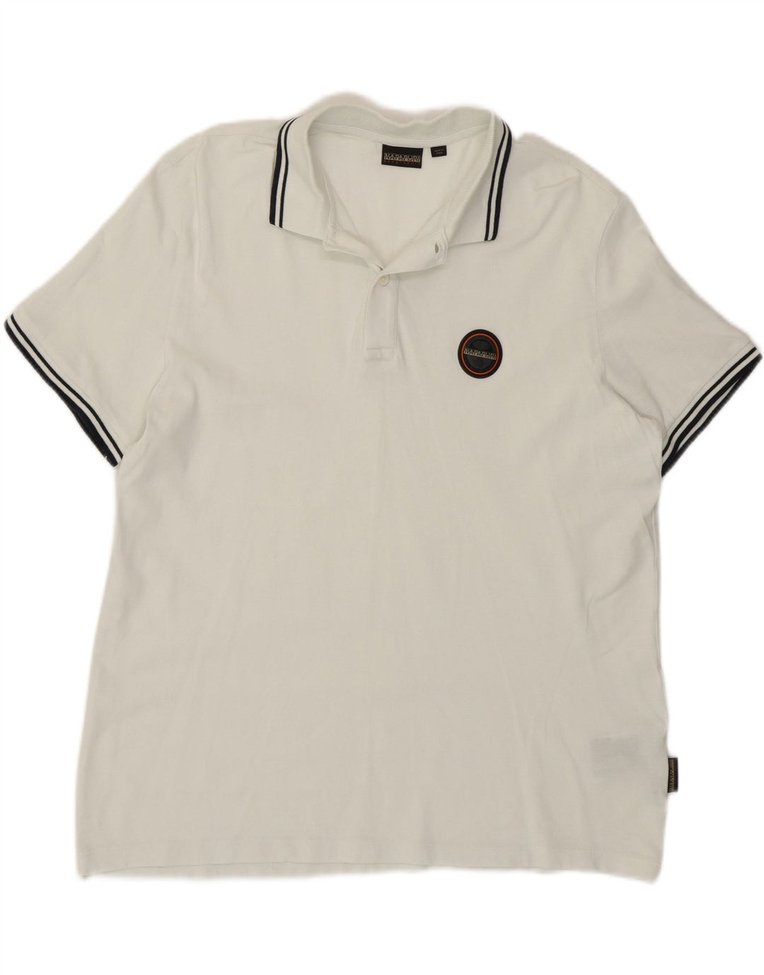 NAPAPIJRI Mens Polo Shirt Large White Cotton Vintage Napapijri and Second-Hand Napapijri from Messina Hembry 