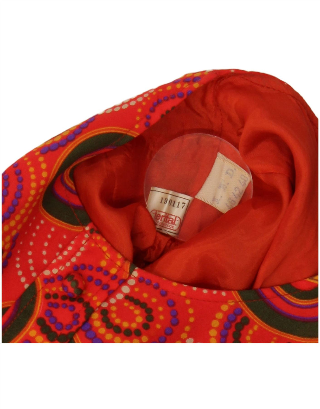 VINTAGE ženska haljina A-kroja IT 46 velika crvena geometrijska