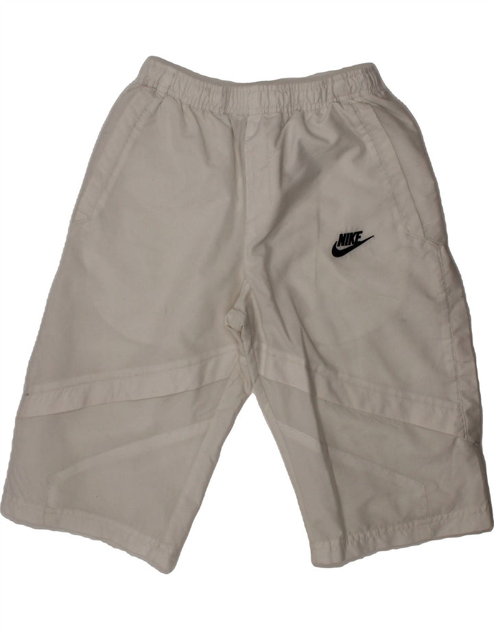 NIKE Boys Sport Shorts 10-11 Years Medium  White Polyester Vintage Nike and Second-Hand Nike from Messina Hembry 