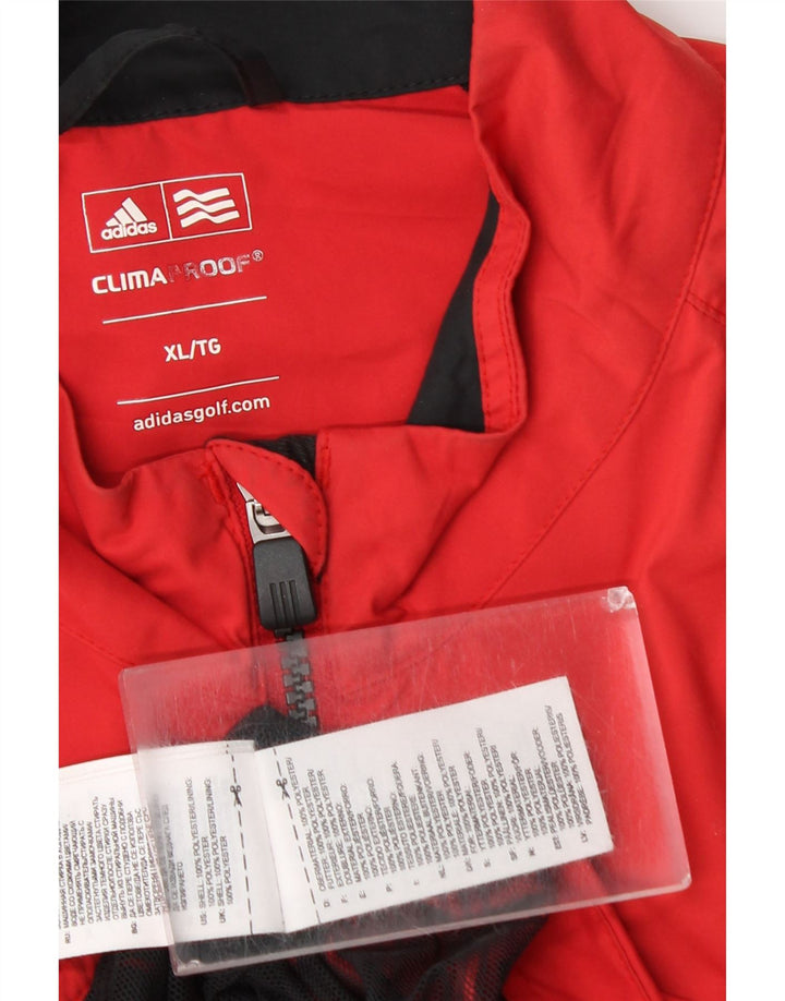 Adidas muška klimatska otporna jakna za kišu UK 42 XL Red Colourblock poliester