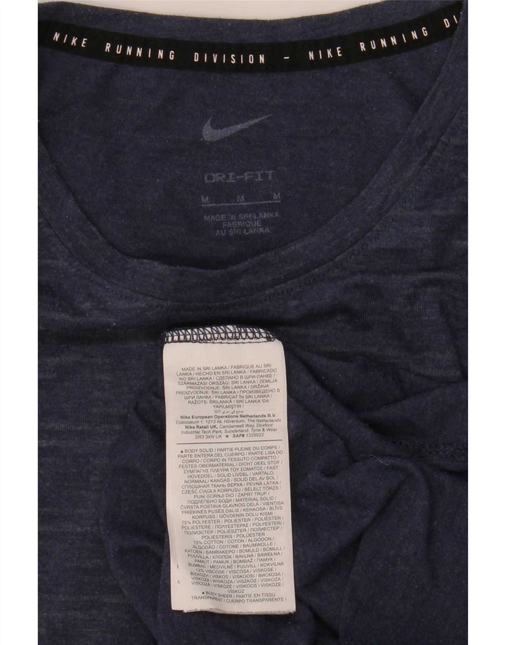 Nike Dri Fit T-Shirt Top srednje tamnoplave pruge od poliestera