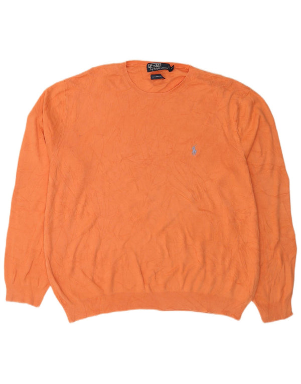 Polo Ralph Lauren muški pulover s okruglim izrezom XL narančasti pamuk