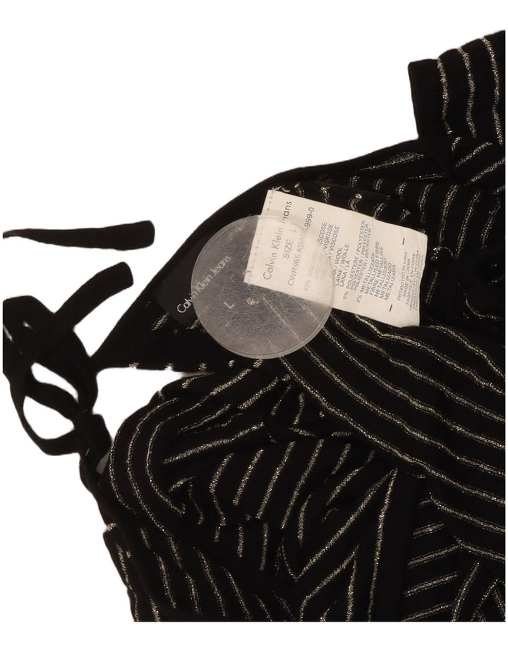 Calvin Klein ženski gornji dio kratke bluze UK 14 Velike crne pruge od viskoze