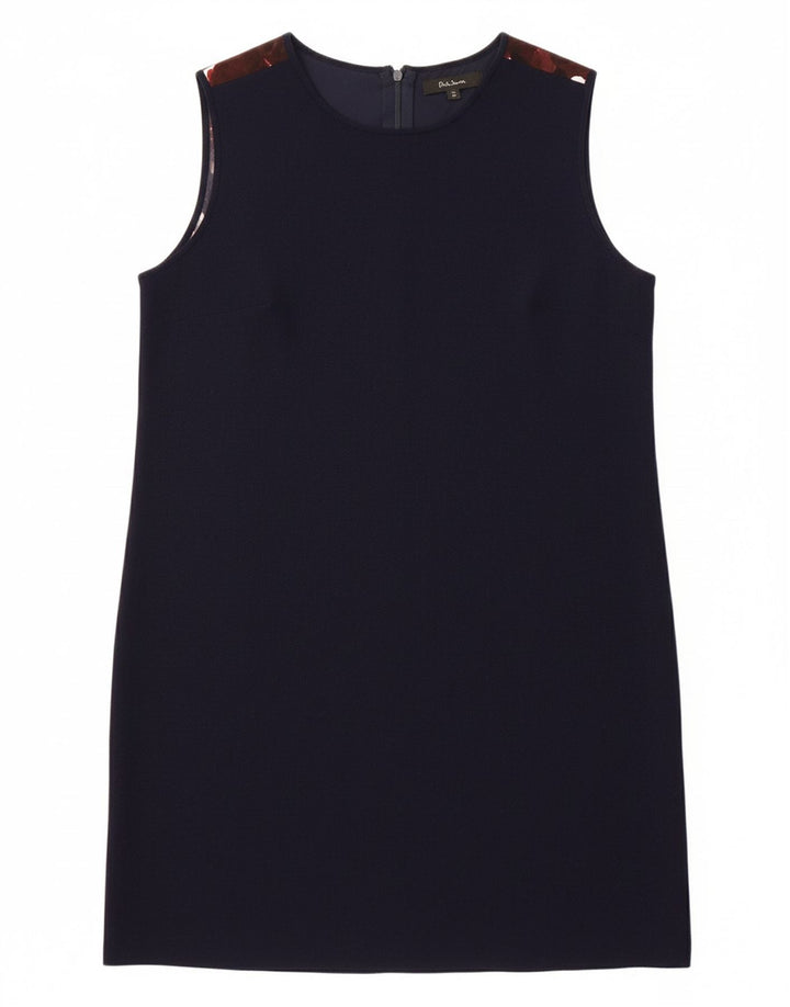 PAUL SMITH Womens Sleeveless Basic Dress UK 18 XL Navy Blue Wool