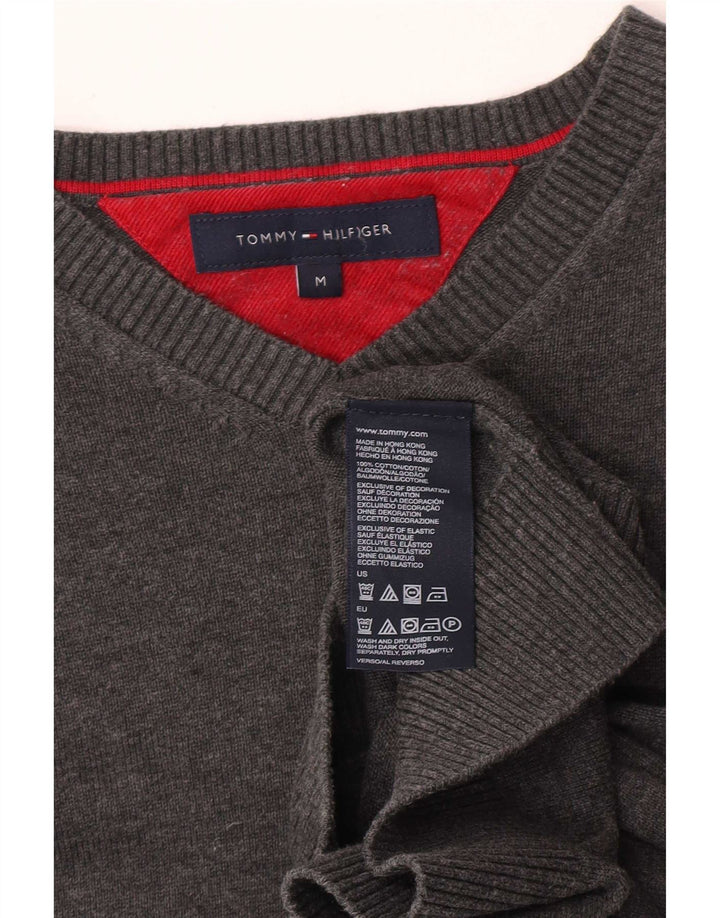Tommy Hilfiger muški džemper s V-izrezom, srednje sivi pamuk