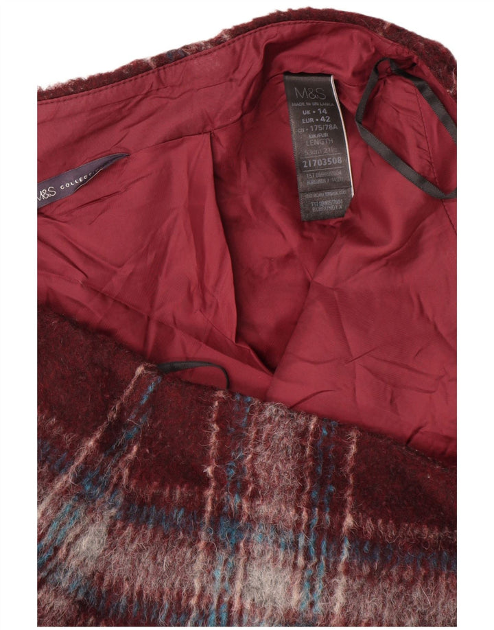 Marks & Spencer ženska mini suknja UK 14 Large W34 Bordo karirani poliester