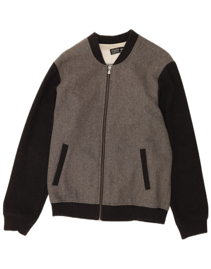 Gianni Lupo muška bomber jakna UK 40 Large Grey Colourblock Wool