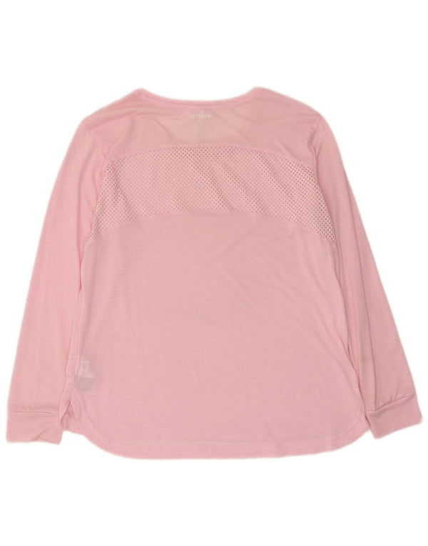 Adidas Womens Aeroready Top Long Sleeve UK 16/18 Large Pink Polyester