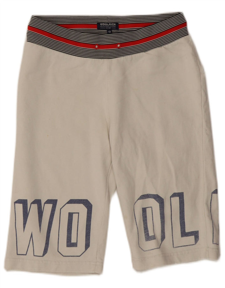 Woolrich Boys Graphic Sport Shorts 11-12 Years White Pamuk