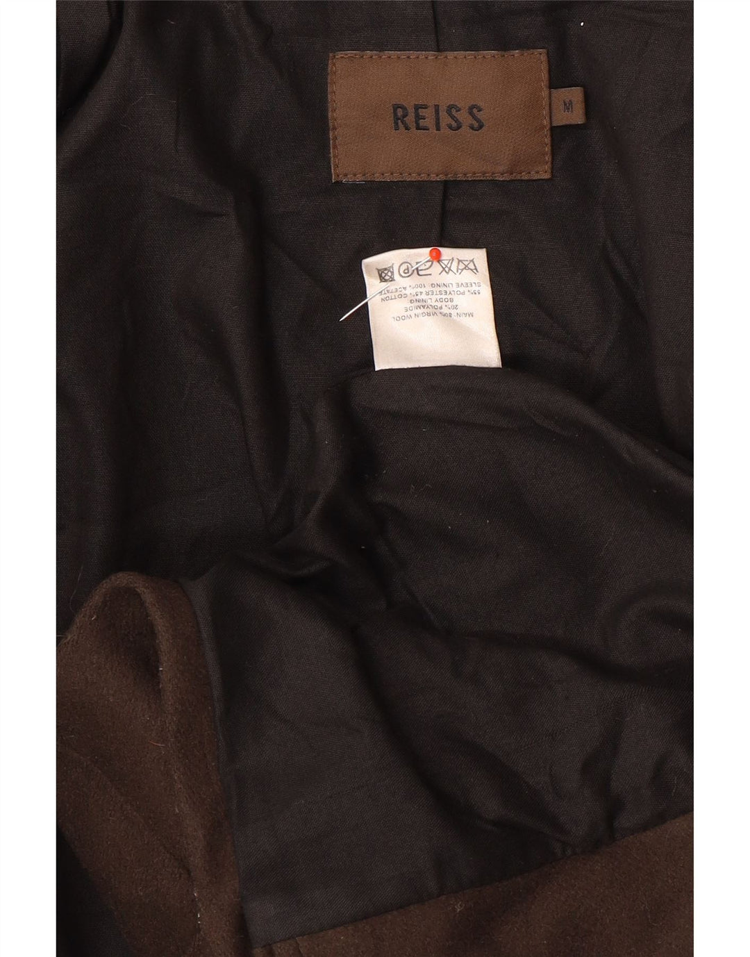 Reiss Muški kaput UK 38 Srednje smeđa vuna