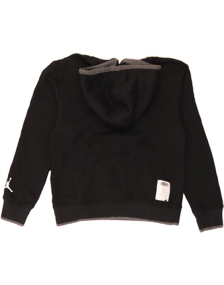 JORDAN Mens Graphic Hoodie Jumper Medium Black Polyester Vintage Jordan and Second-Hand Jordan from Messina Hembry 
