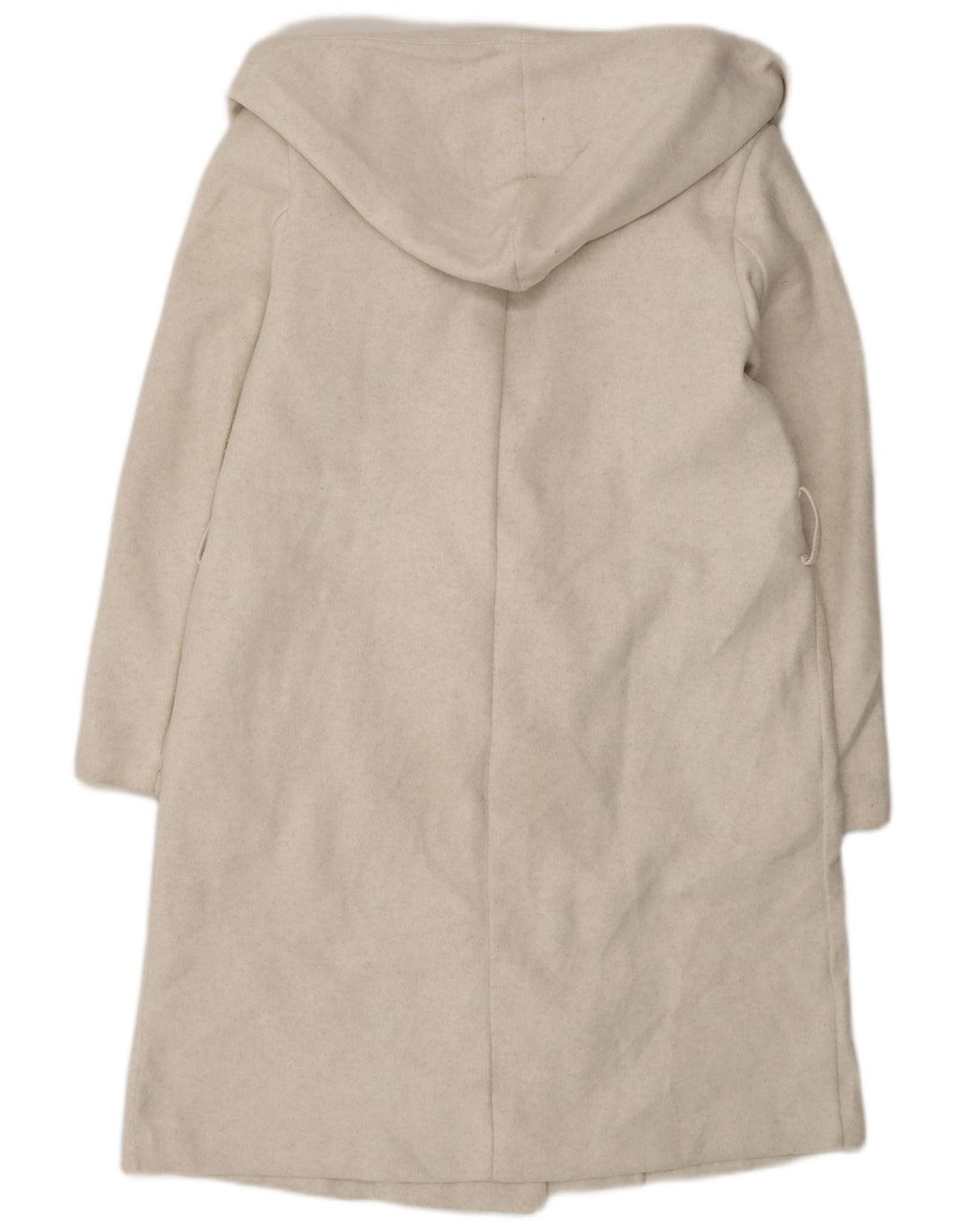 Zara ženski kaput s kapuljačom i velikim dvorednim kopčanjem UK 10 Small Off White