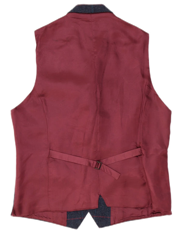 Hawes & Curtis muški prsluk UK 40 srednje tamnoplava karirana viskoza