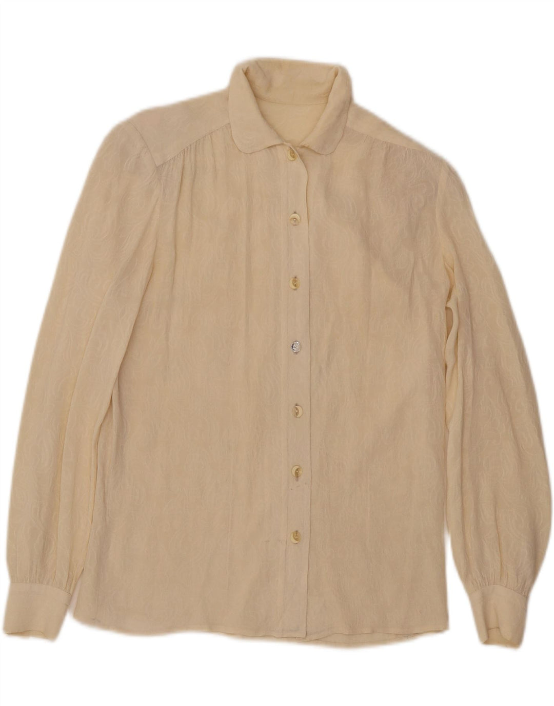 Vintage ženska prozirna košulja bluza UK 14 srednje bež