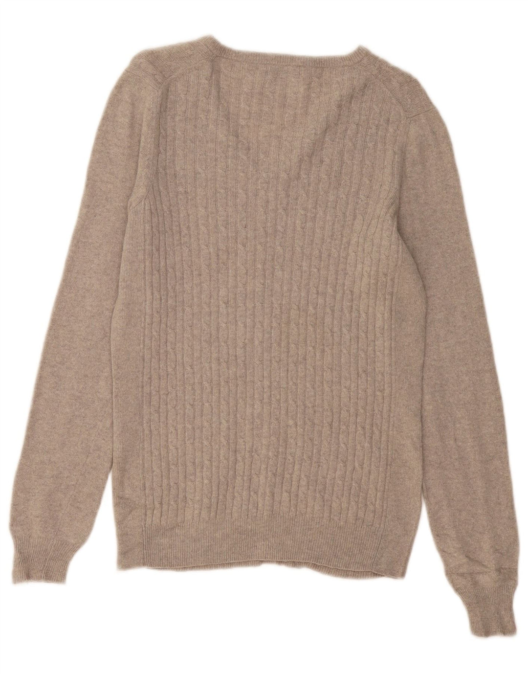 FRED PERRY Ženski džemper s V-izrezom UK 12 Srednje siva vunena