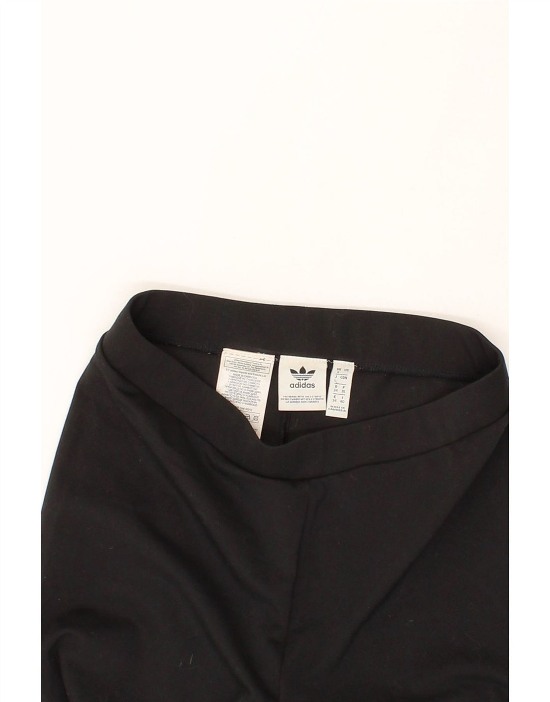 ADIDAS Womens Graphic Leggings UK 8 Small Black Polyester Vintage Adidas and Second-Hand Adidas from Messina Hembry 