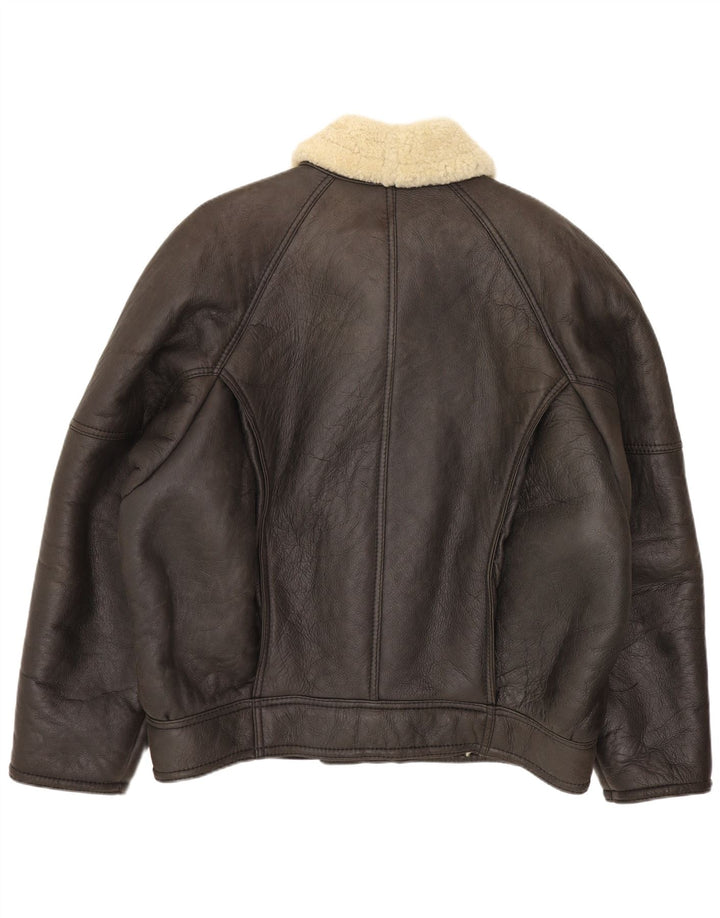 Vintage muška jakna od šikara IT 52 XL smeđa koža