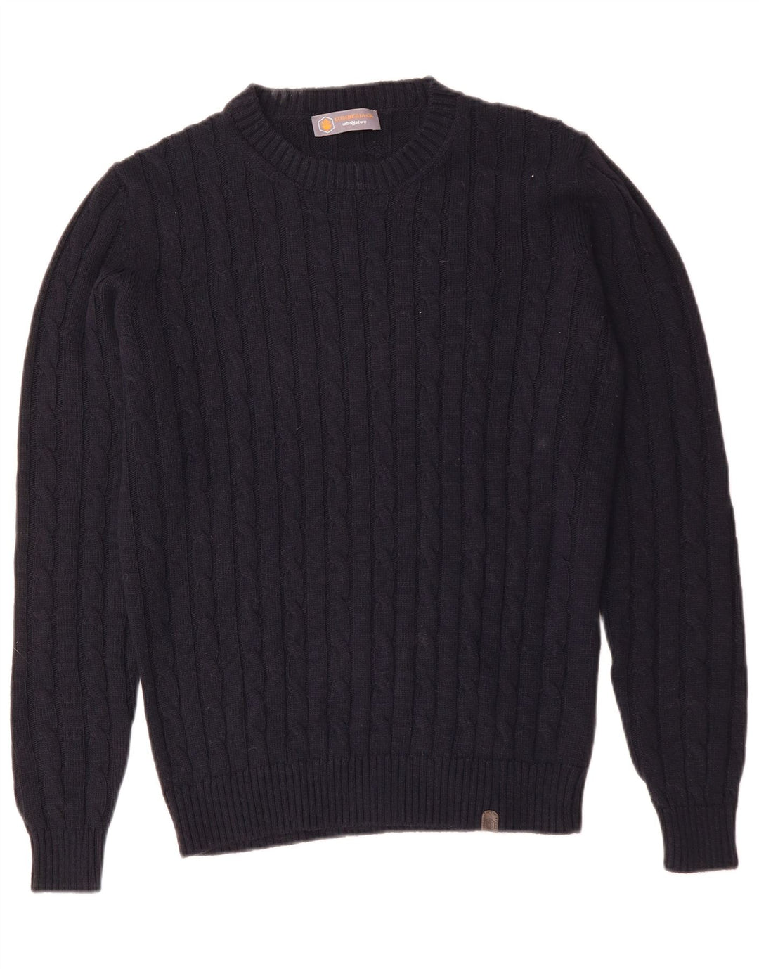 Vintage muški džemper s okruglim izrezom srednje tamnoplave akrilne boje