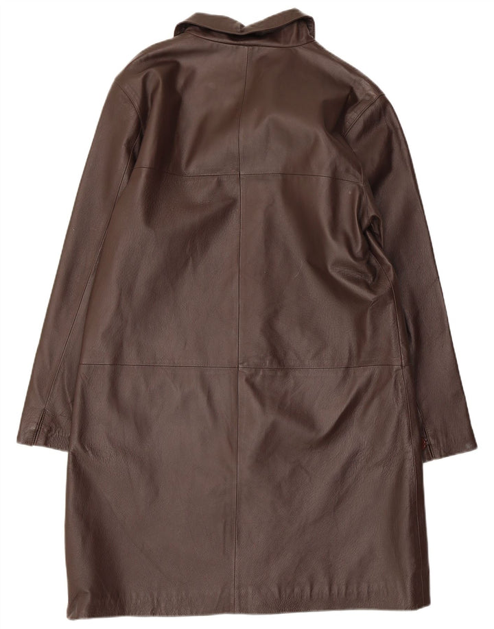 MILAN Ženski kožni kaput UK 14 Veliki smeđi kožni