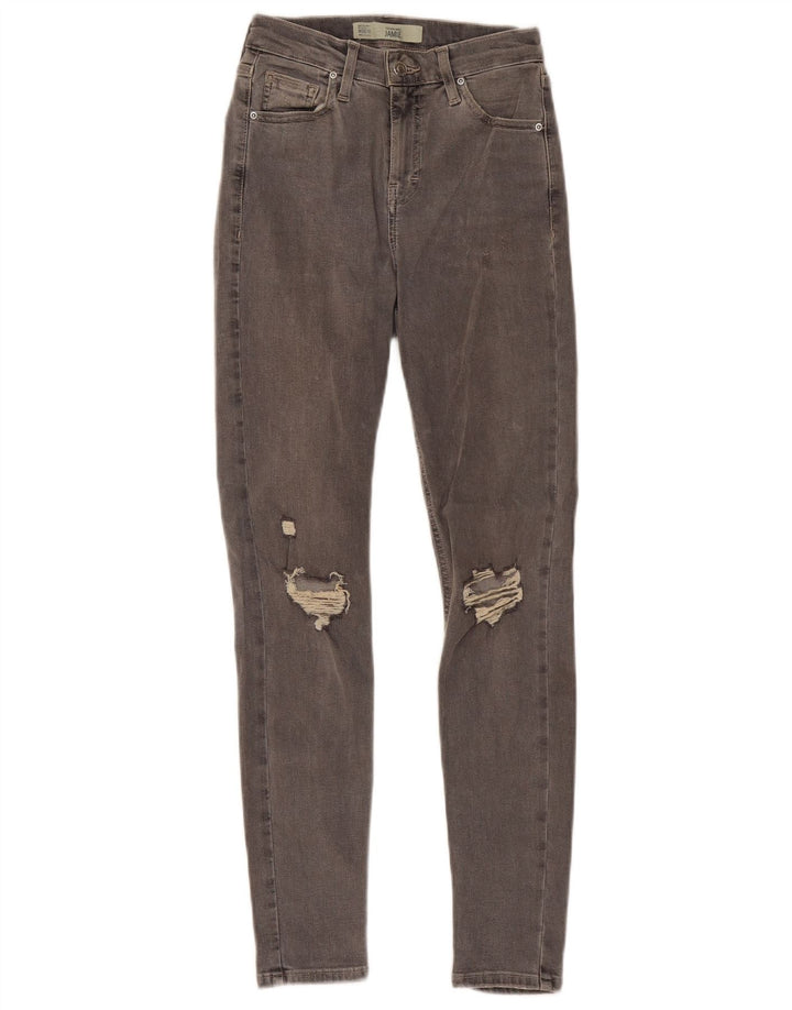 TOPSHOP Ženske uske traperice s oskudima W26 L27 Sivi pamuk