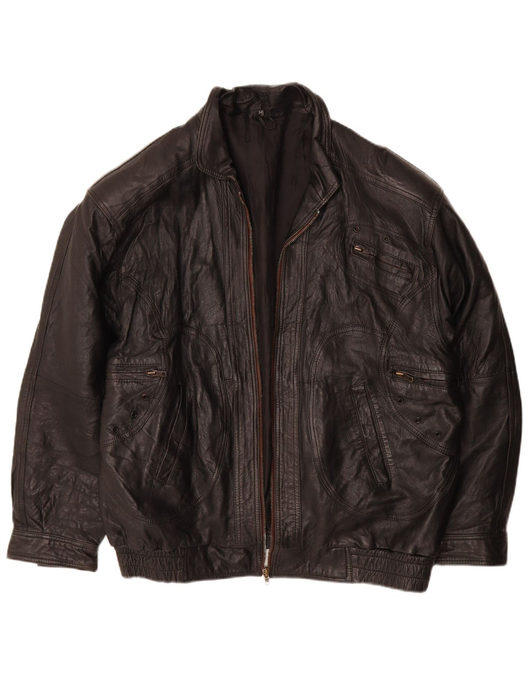 Vintage muška kožna jakna UK 38 srednje crna koža