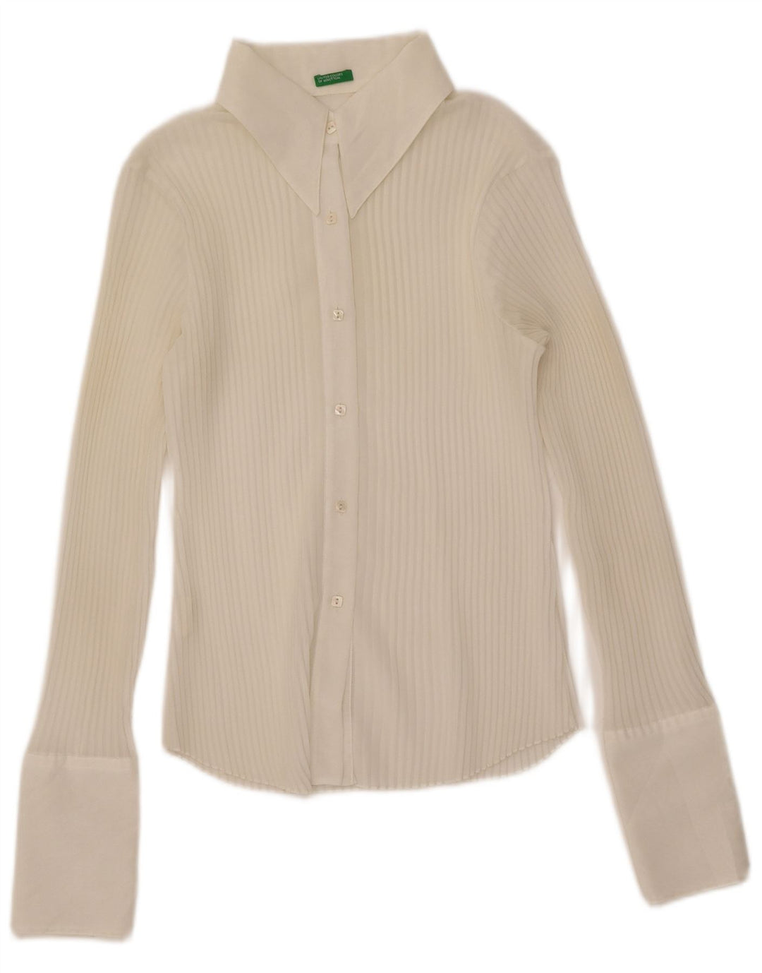 Benetton ženska prozirna prevelika košulja UK 6 XS od bijelog poliestera