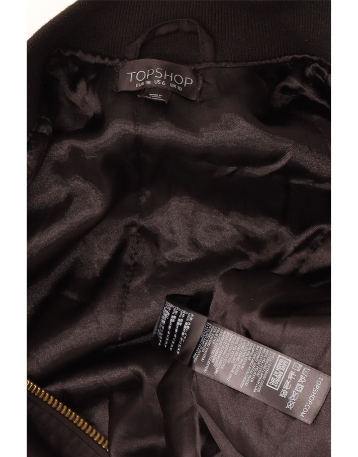 Topshop ženska prevelika bomber jakna UK 10, mali crni poliester