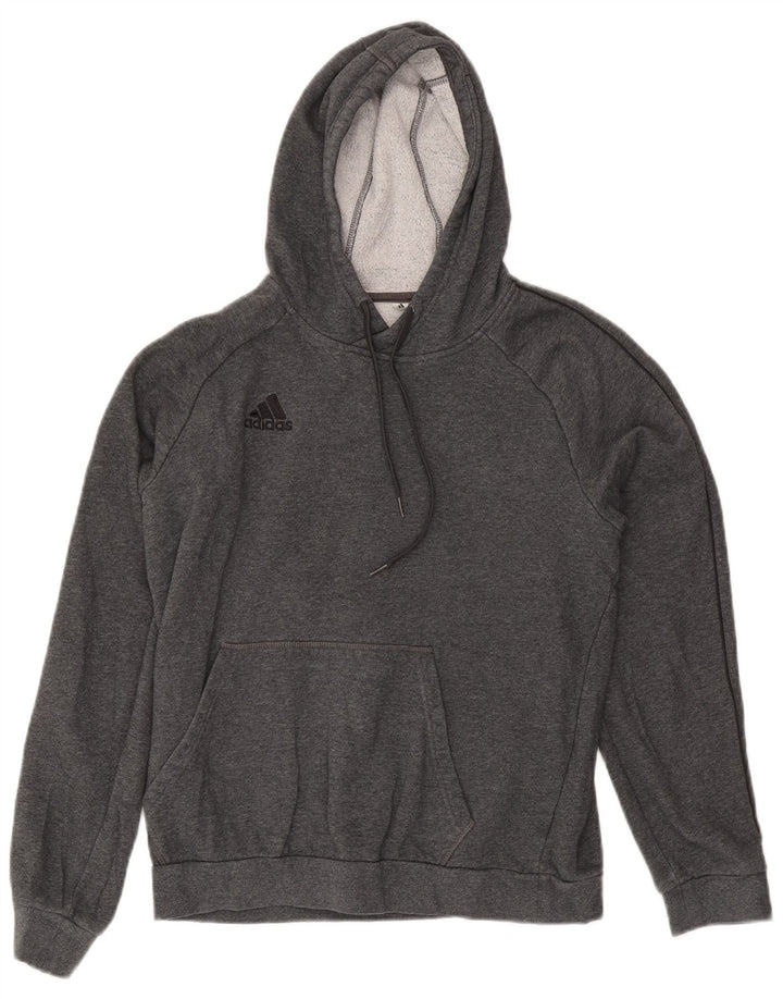 Adidas muška majica s kapuljačom Mala siva pamučna