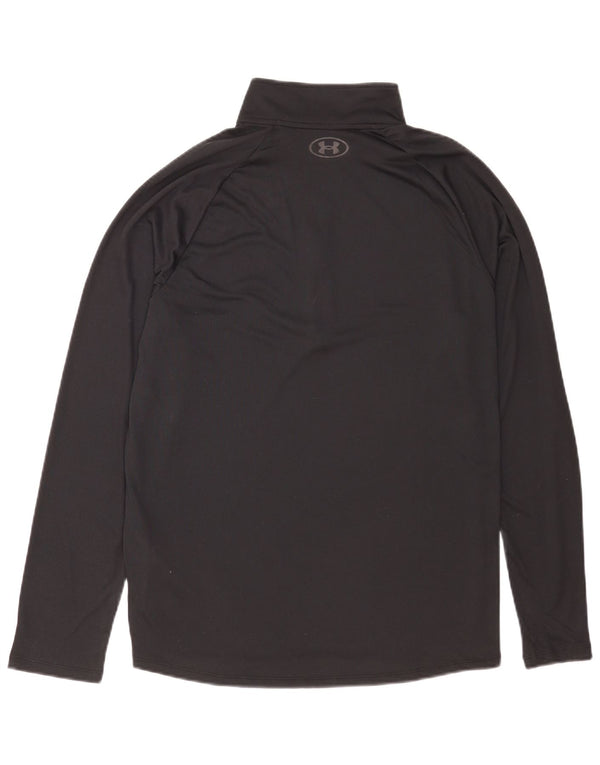 Under Armour Mens Zip Neck Top Long Sleeve Large Black Polyester