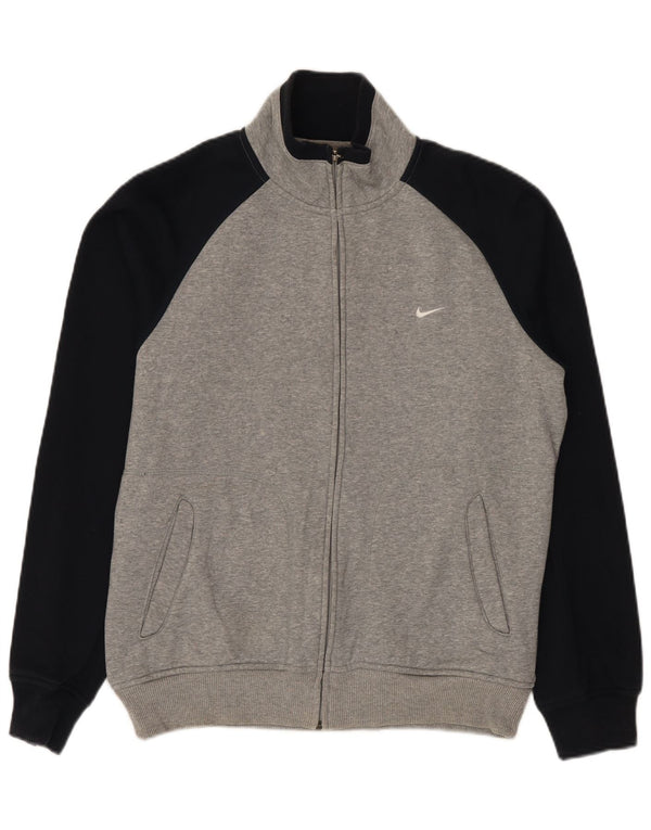 Nike muška trenirka gornja jakna UK 38/40 srednje siva pamuk u blokovima boja