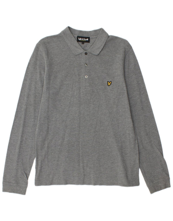 Lyle & Scott polo majica dugih rukava za dječake 15-16 godina, velike sive fleke