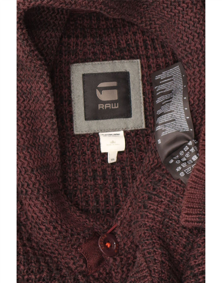 G-Star muški džemper sa šal izrezom 2XL, kestenjasti pamuk