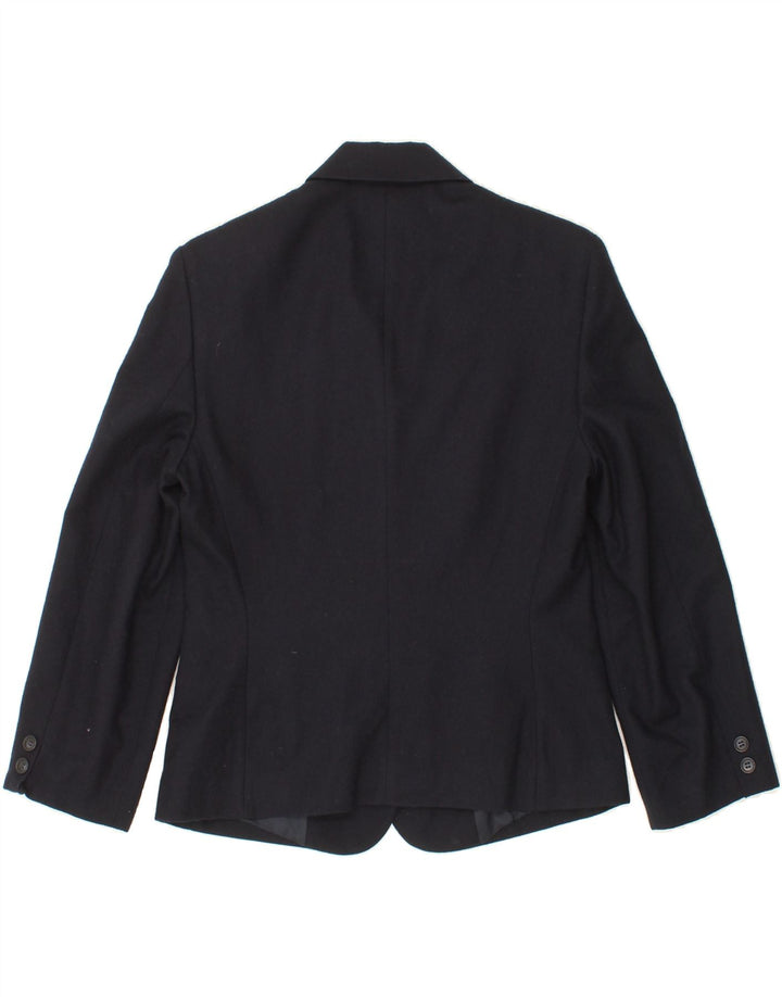 BENETTON Womens 4 Button Blazer Jacket IT 40 Small Navy Blue Wool Vintage Benetton and Second-Hand Benetton from Messina Hembry 