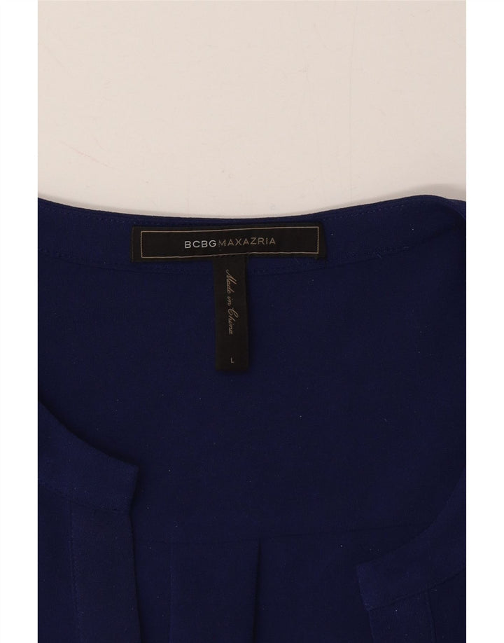 BCBGMAXAZRIA Womens 3/4 Sleeve Tunic Dress UK 16 Large Blue Polyester