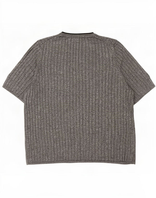 Marks & Spencer ženska majica kratkih rukava UK 22 3XL siva flekasta viskoza