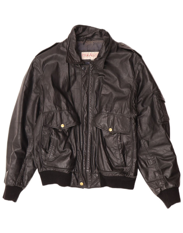 Paragon muška vojna kožna jakna UK 40 velika crna koža