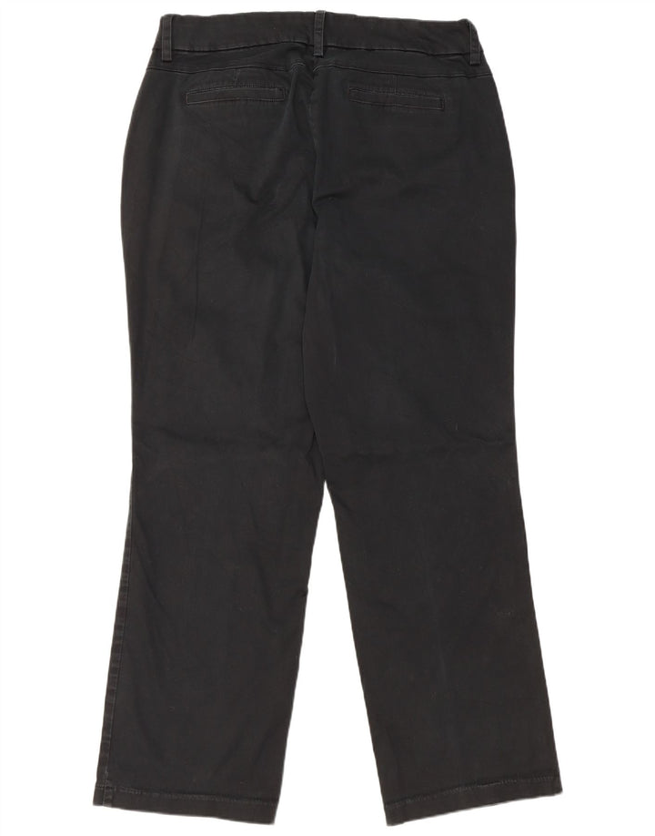 LEE Ženske zaobljene ravne ležerne hlače US 16 2XL W36 L31 crne