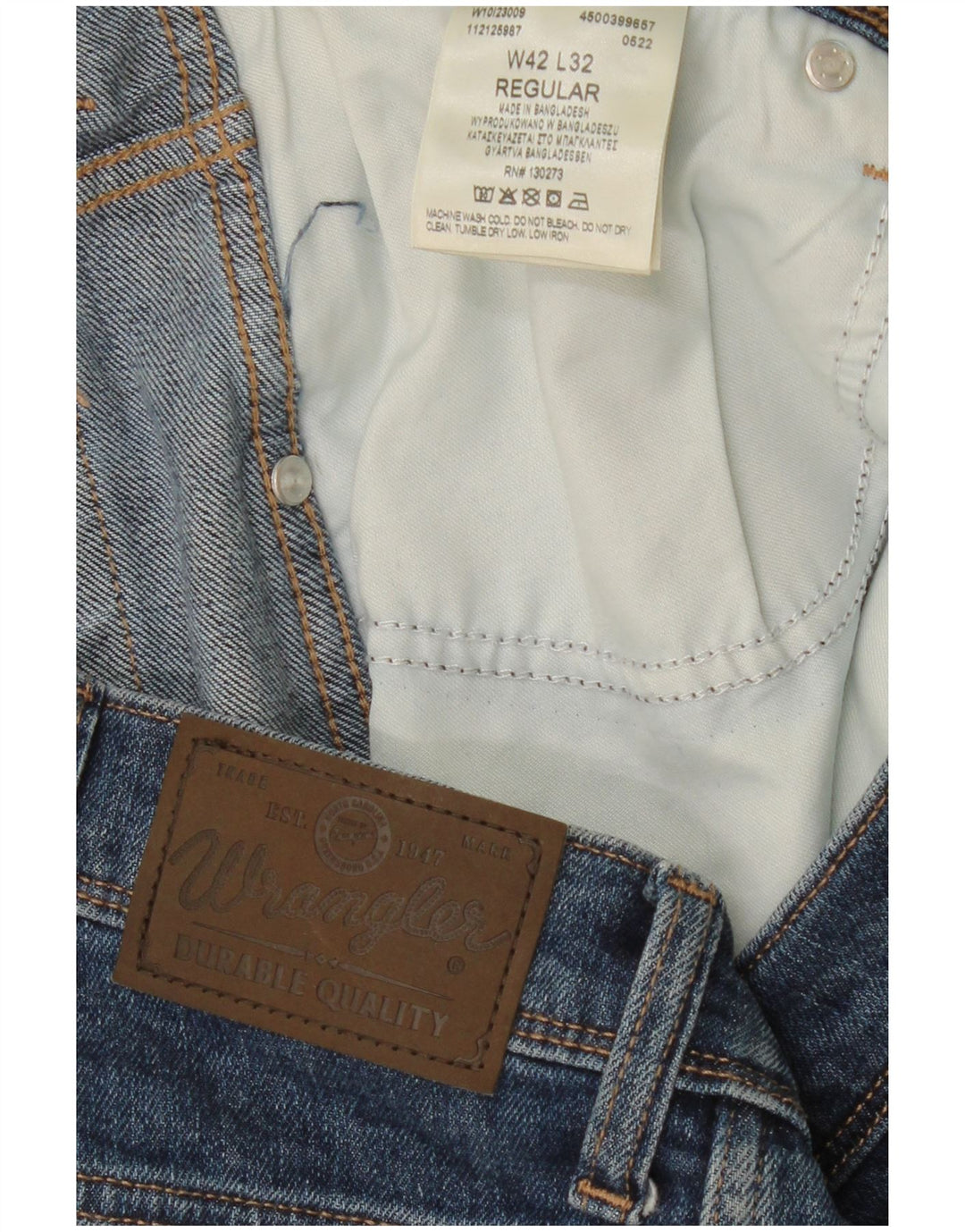 WRANGLER Muške skraćene ravne traperice regularnog kroja W42 L26 plavi pamuk