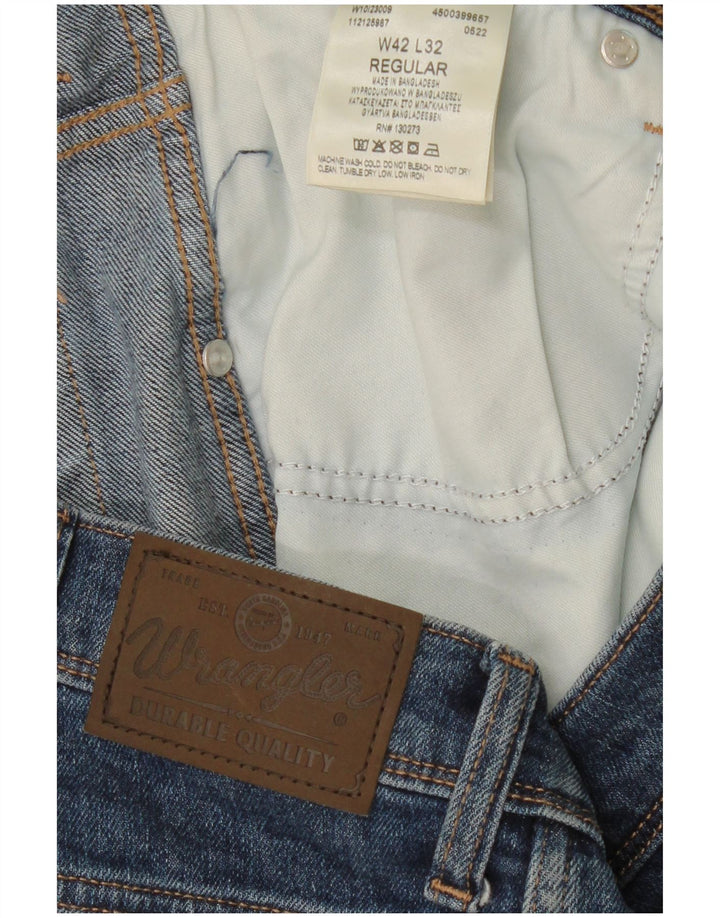 WRANGLER Muške skraćene ravne traperice regularnog kroja W42 L26 plavi pamuk