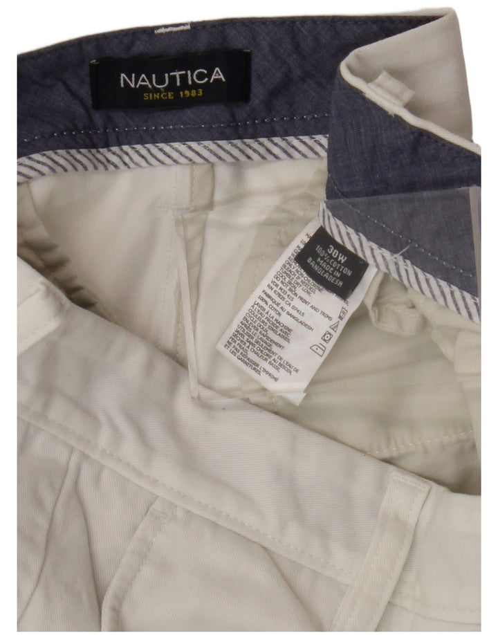 NAUTICA Mens Chino Shorts W30 Medium  White Cotton