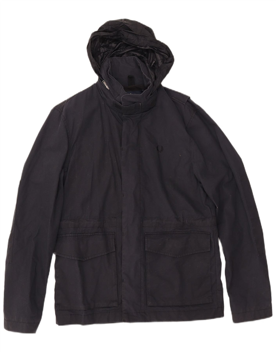 FRED PERRY Muška vjetrovka s kapuljačom UK 36 Mala tamnoplava pamuk