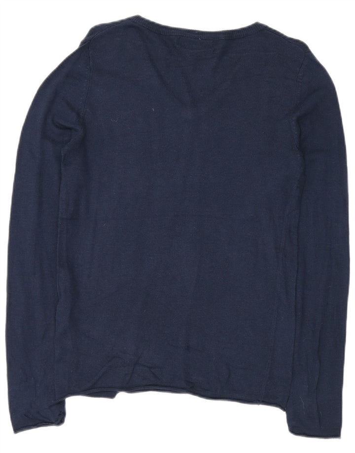 MOSSIMO Ženski džemper s V-izrezom UK 12 Srednji tamnoplavi najlon